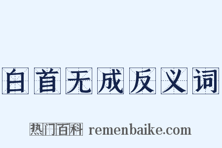 白首无成反义词是什么意思的图片